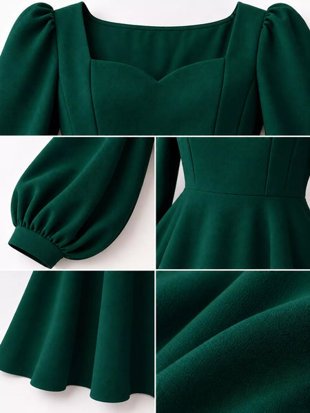 Full Size Long Sleeve A-Line Midi Dress Plus Size - alternate view 16
