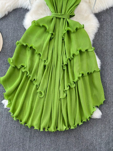 Ruffled Tiered Sleeveless Midi Dress - alternate view 4