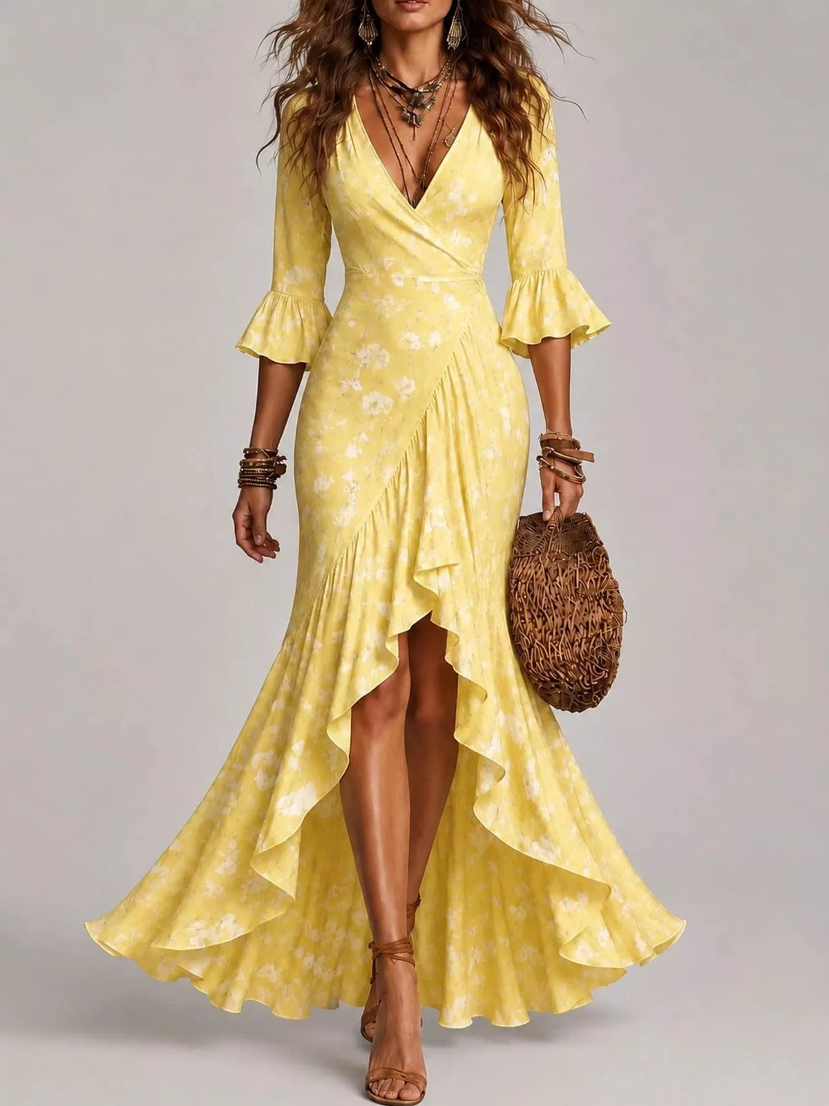 High-Low Ruffled Maxi Dress - alternate view 6