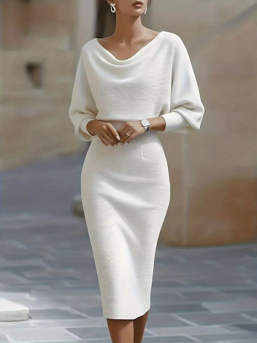 Cowl Neck Bodycon Midi Dress - alternate view 2