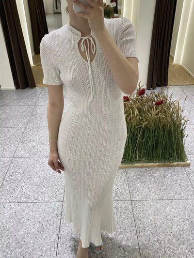 Short Sleeve Knitted Mermaid Dress - alternate view 18
