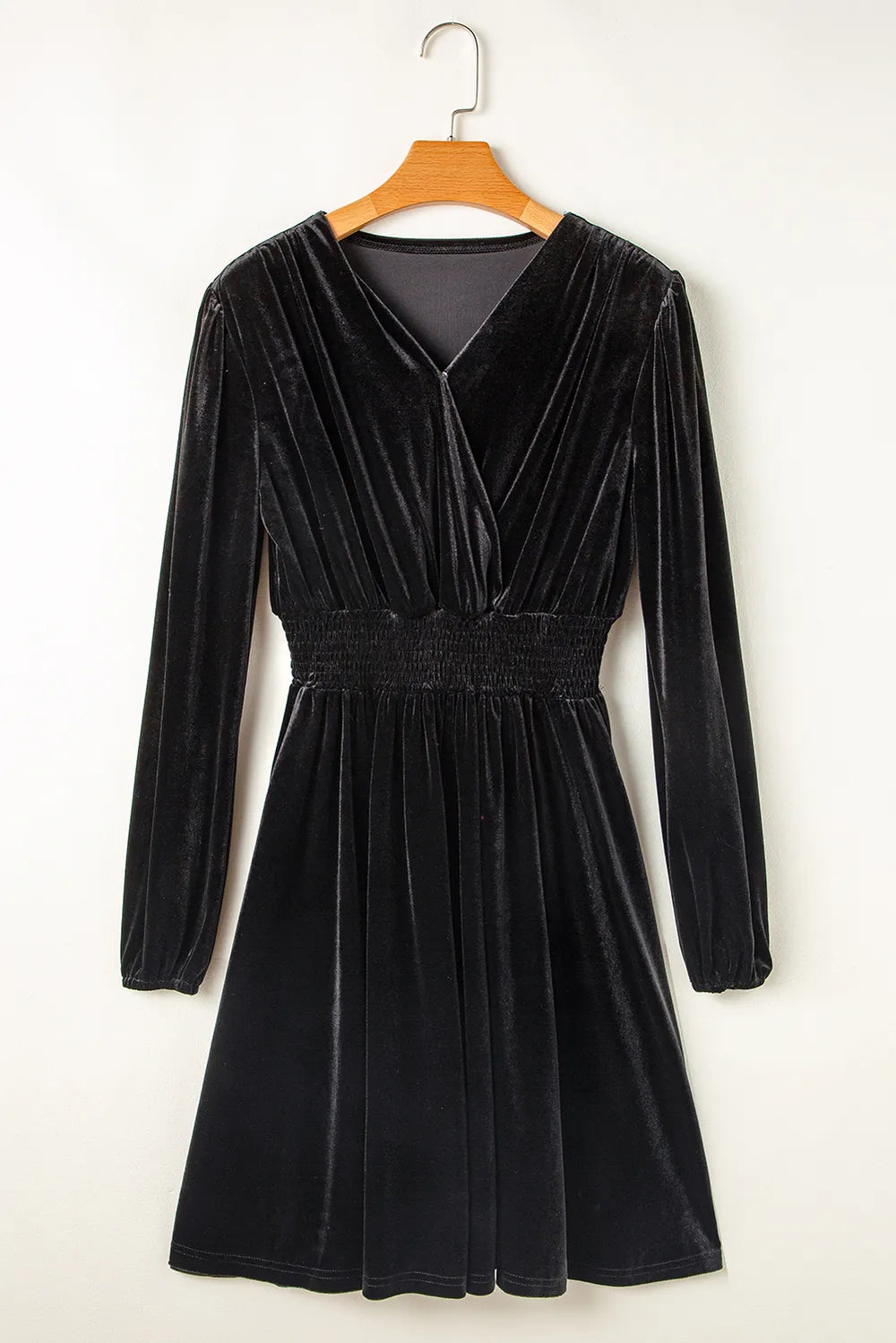 Surplice Long Sleeve Velvet Dress - alternate view 5