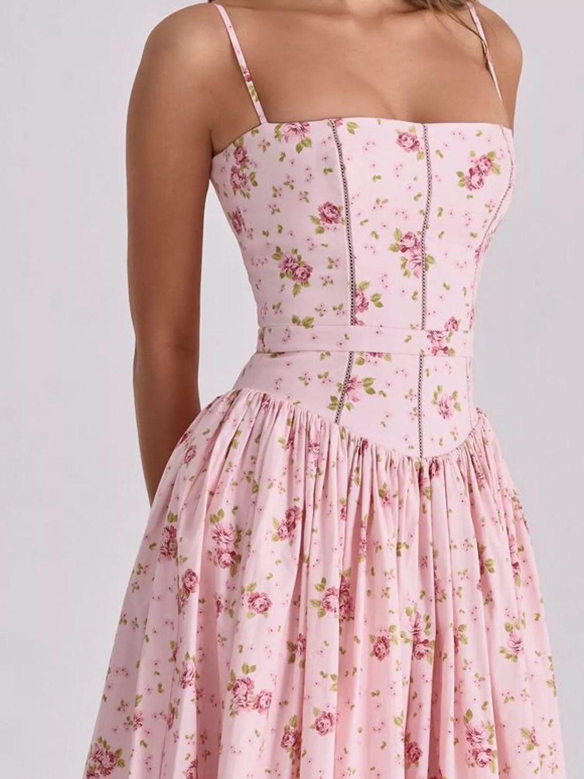 Floral Spaghetti Straps Midi Dress - alternate view 57