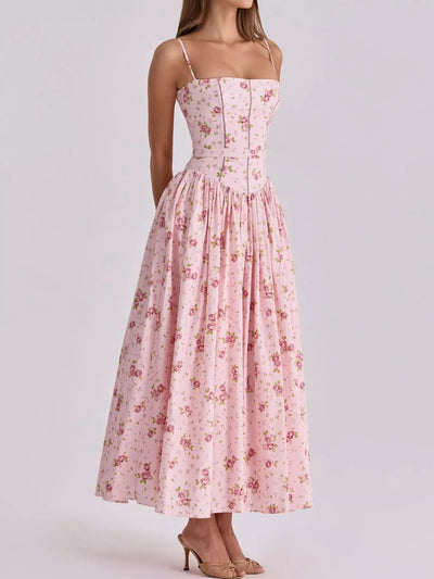 Floral Spaghetti Straps Midi Dress - alternate view 55