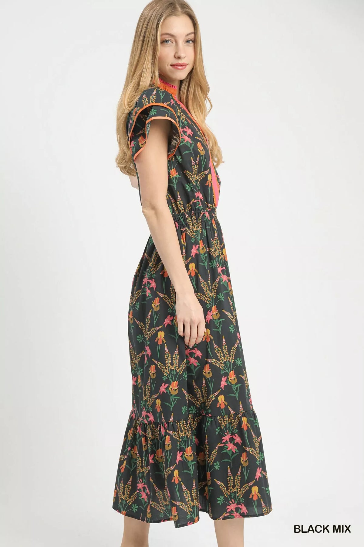 Mix Floral Midi Dress - alternate view 2