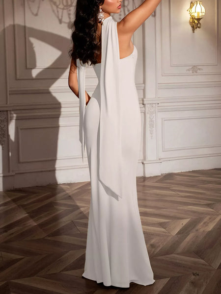 Tube Mermaid Maxi Dress with Scarf Detail - alternate view 18