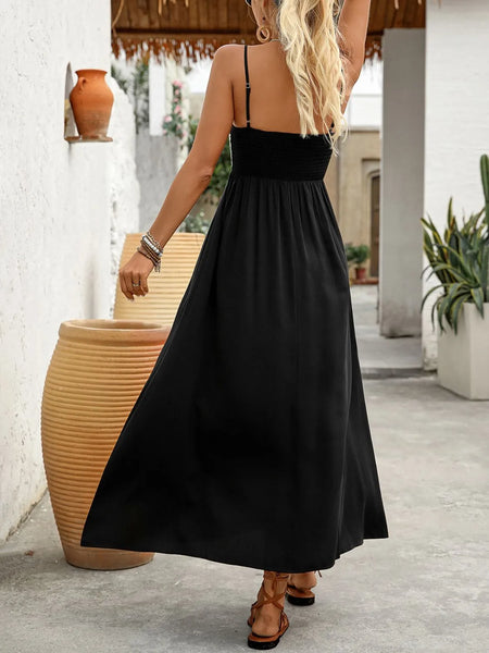 Smocked Midi Cami Dress with Pockets - alternate view 4