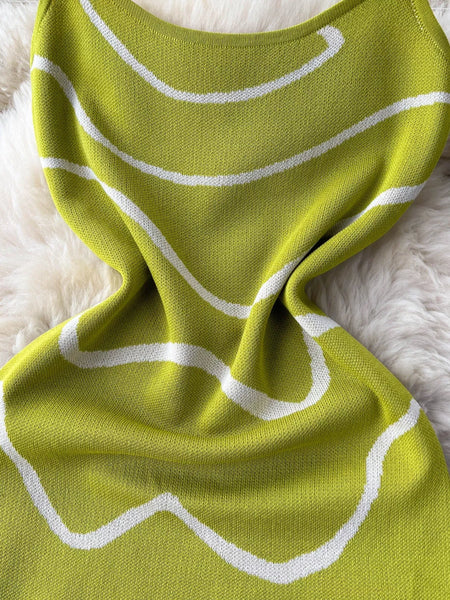 Wave Pattern Knit Midi Dress - alternate view 8