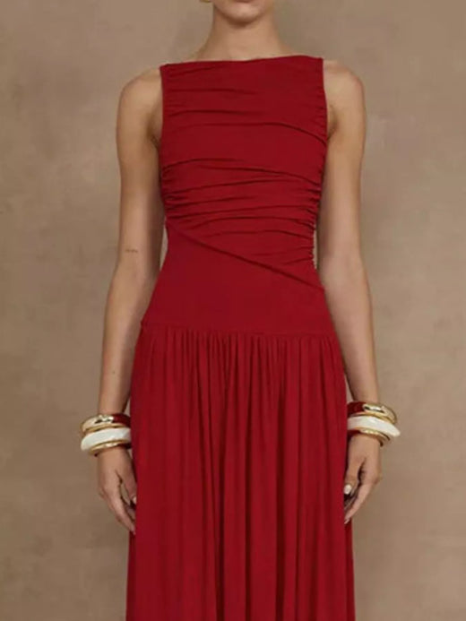Ruched Sleeveless Maxi Dress - alternate view 4