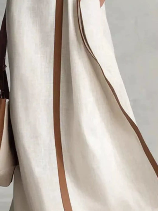 Full Size Sleeveless Wrap Maxi Dress with Contrast Trim Plus Size - alternate view 3