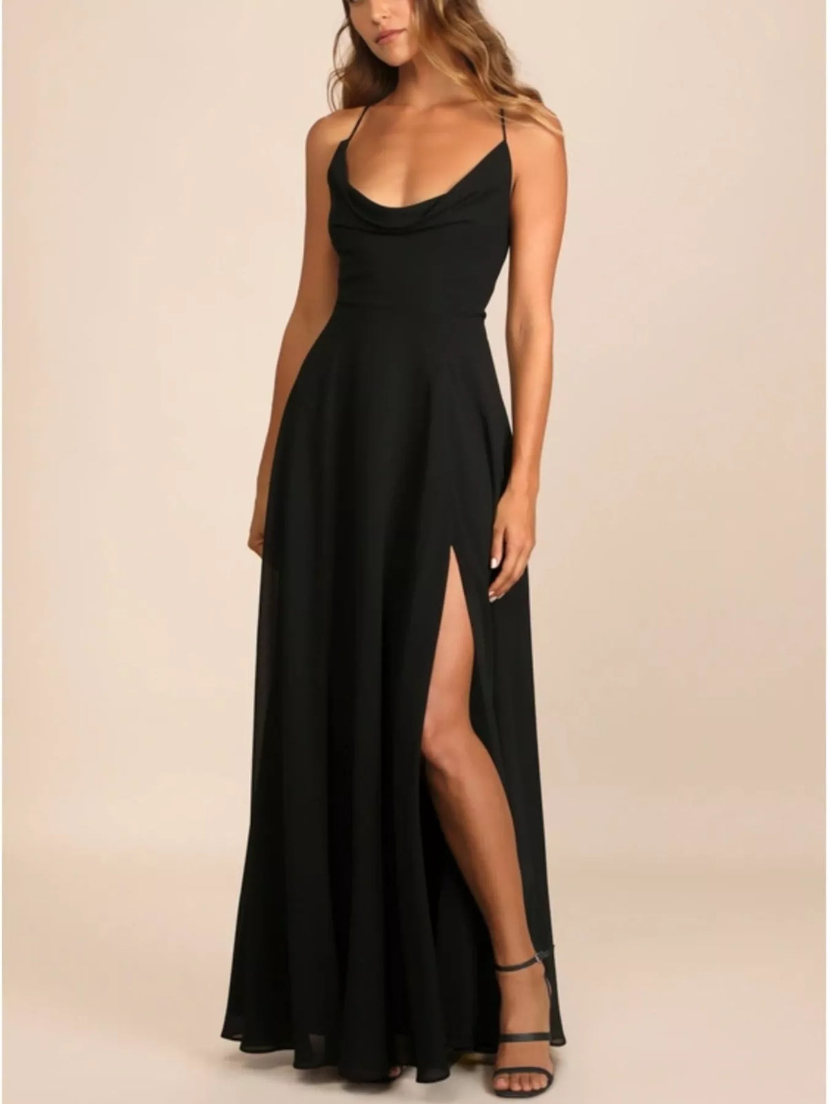 Slit Cowl Neck Maxi Dress - alternate view 14