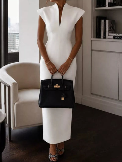 Slit Sleeveless Bodycon Midi Dress