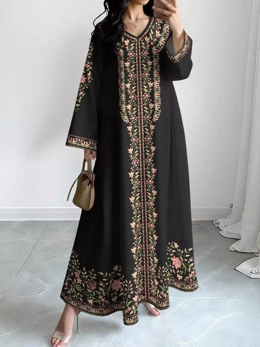 Floral Long Sleeve Maxi Dress - alternate view 5