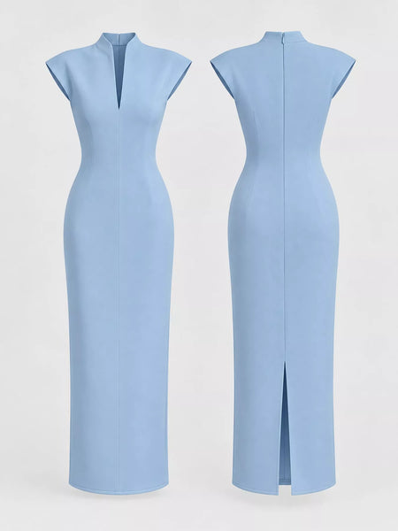 Slit Sleeveless Bodycon Midi Dress - alternate view 20