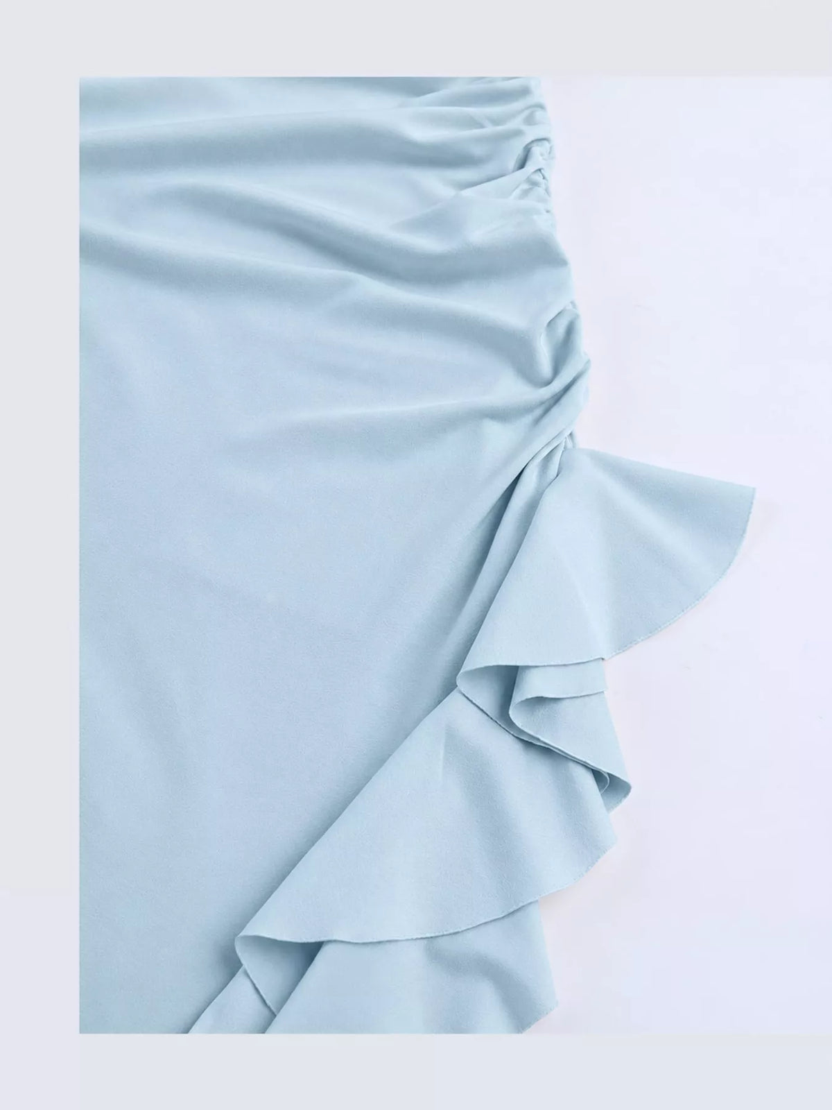One-Shoulder Ruched Ruffle Hem Maxi Dress - alternate view 17