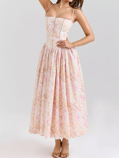 Floral Spaghetti Straps Midi Dress - alternate view 51