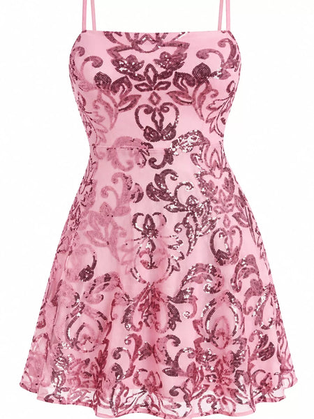 Sequin Square Neck Mini Dress - alternate view 15