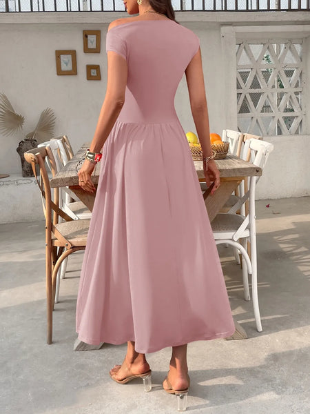 Single Shoulder Dress with Pockets - alternate view 9