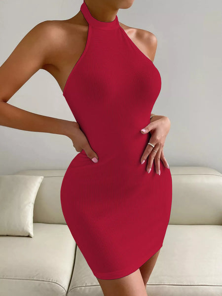 Halter Neck Bodycon Mini Dress - alternate view 8