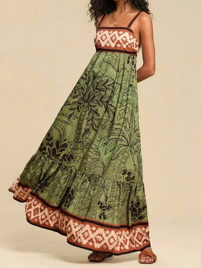 Printed Square Neck Maxi Dress - alternate view 7