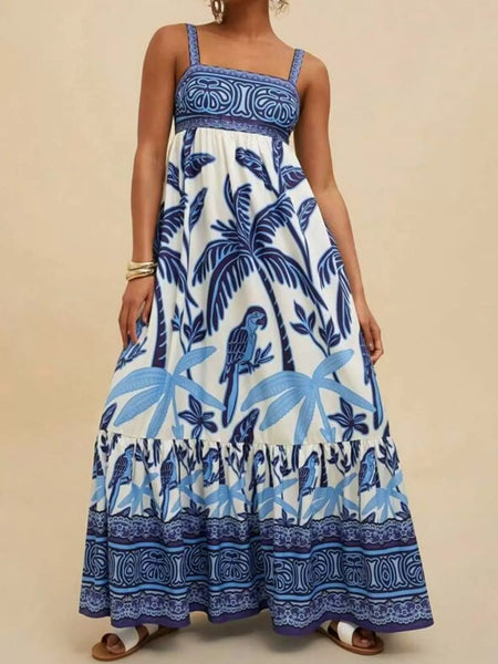 Printed Square Neck Maxi Dress - alternate view 5