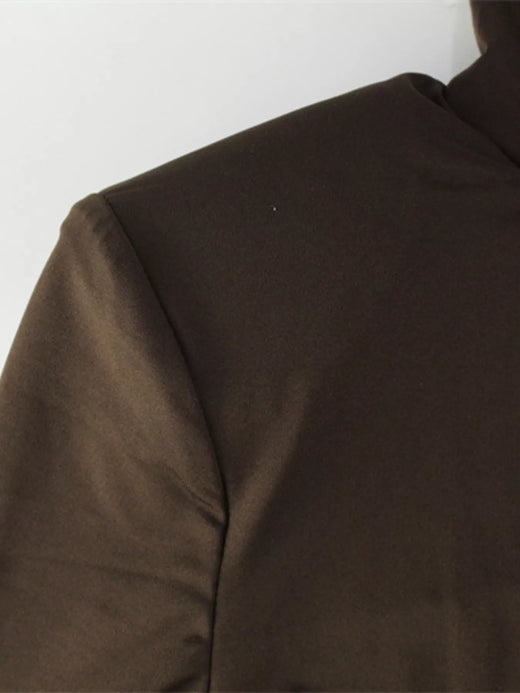 Turtleneck Long Sleeve Tie Waist Maxi Dress - alternate view 6