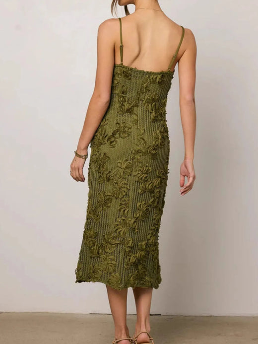 Flower Textured Midi Cami Dress - alternate view 2