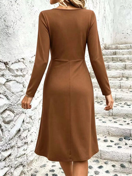 Full Size Ruched Front Midi Dress Plus Size - alternate view 33