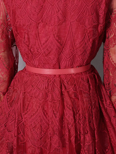 Lace Button Front Midi Dress - alternate view 16