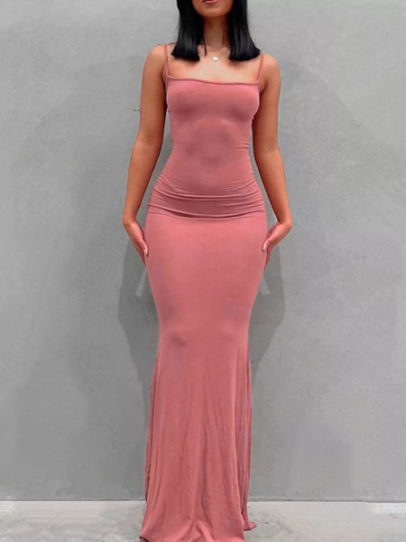 Spaghetti Strap Bodycon Maxi Dress - alternate view 4