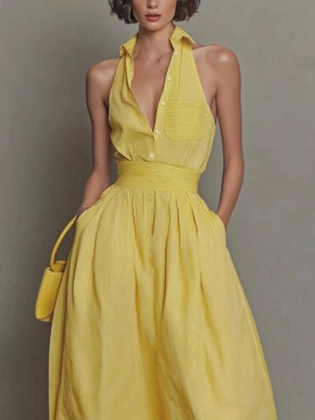 Sleeveless Maxi Dress with Pockets - alternate view 2