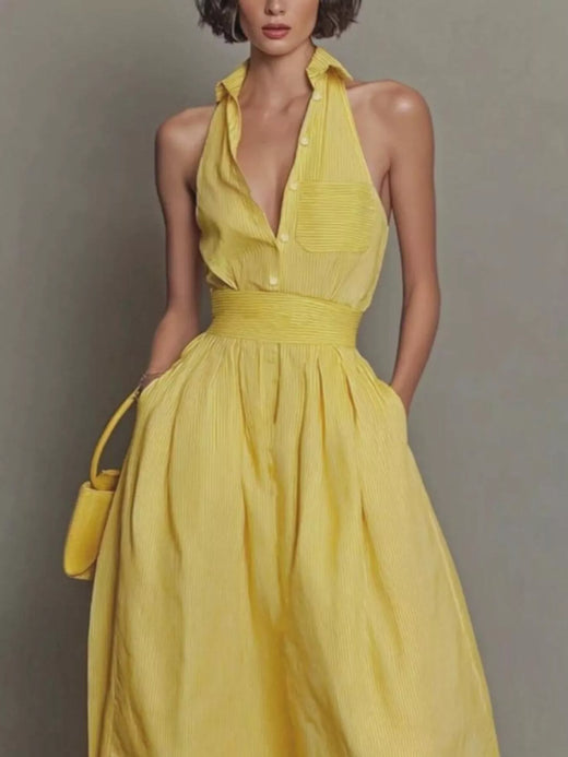 Sleeveless Maxi Dress with Pockets - alternate view 2