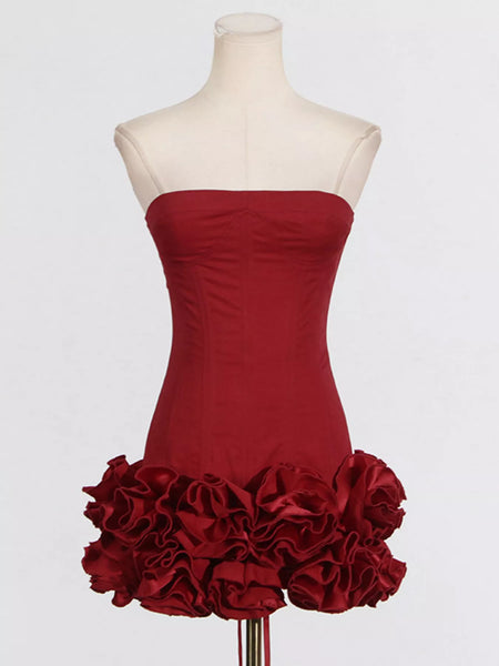 Ruffled Hem Tube Mini Dress - alternate view 3