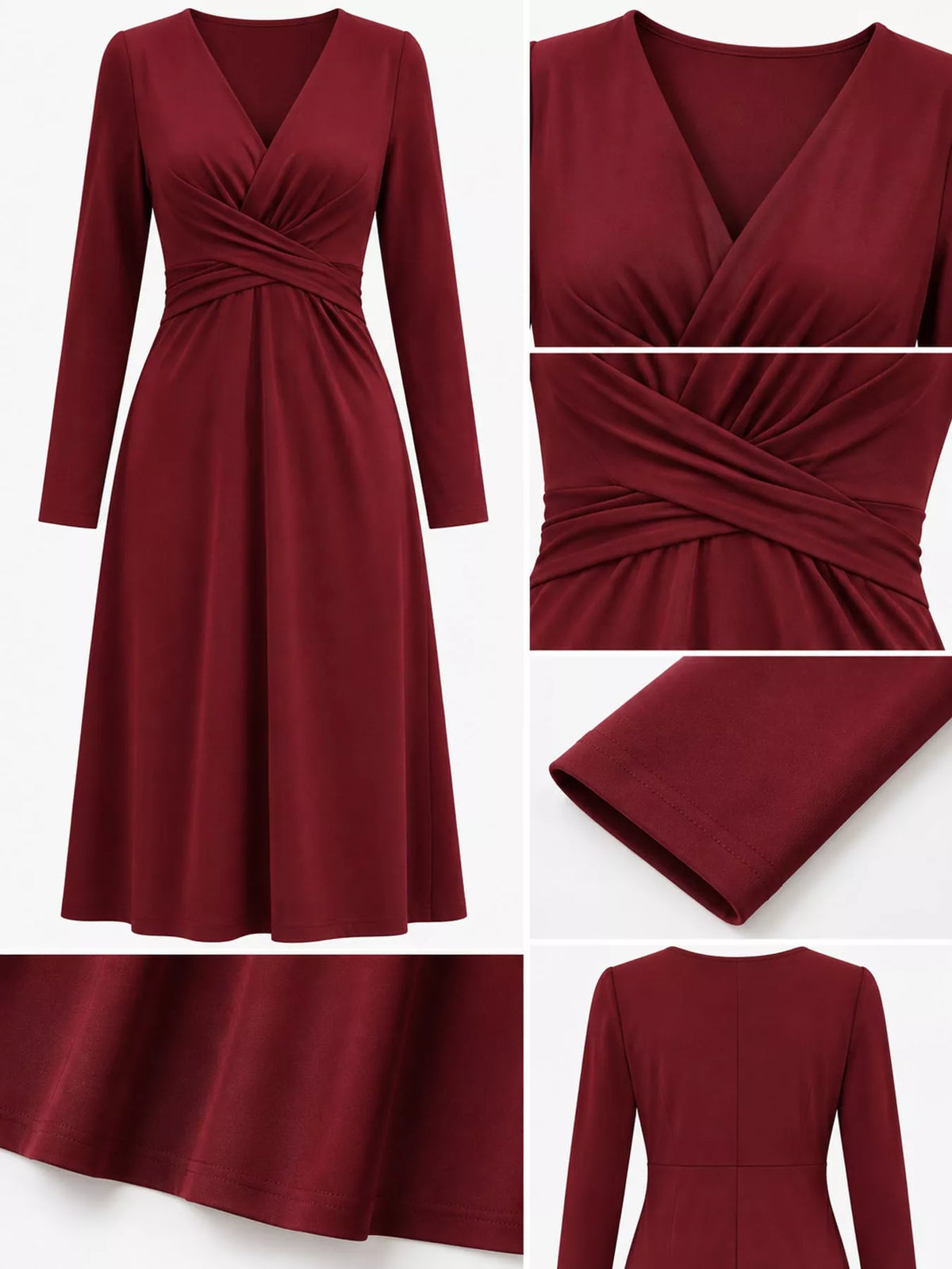 Full Size Ruched Front Midi Dress Plus Size - alternate view 23
