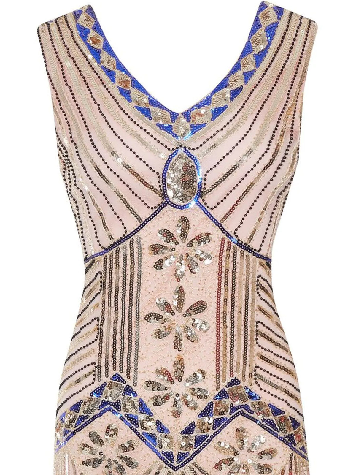 Full Size Sequin Fringe Hem Sleeveless Dress Plus Size - alternate view 9