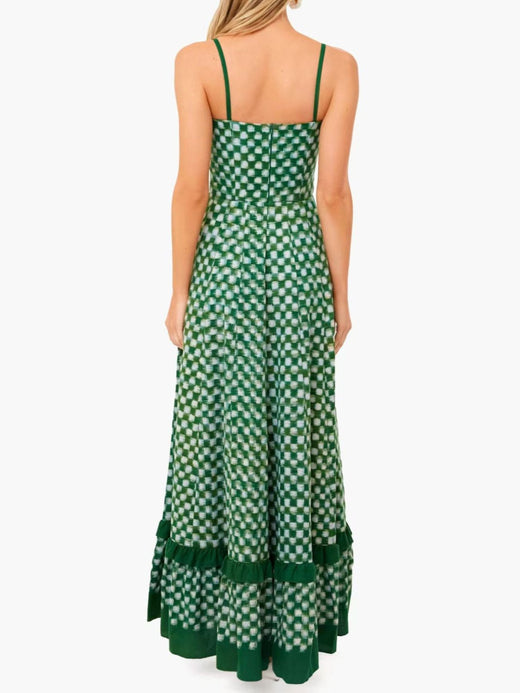 Checkered Spaghetti Strap Maxi Dress - alternate view 2