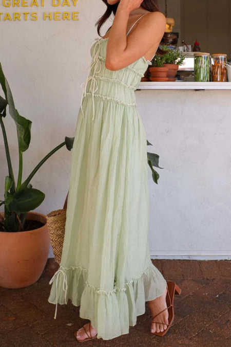 Ruffled Hem Frill Midi Cami Dress - alternate view 2