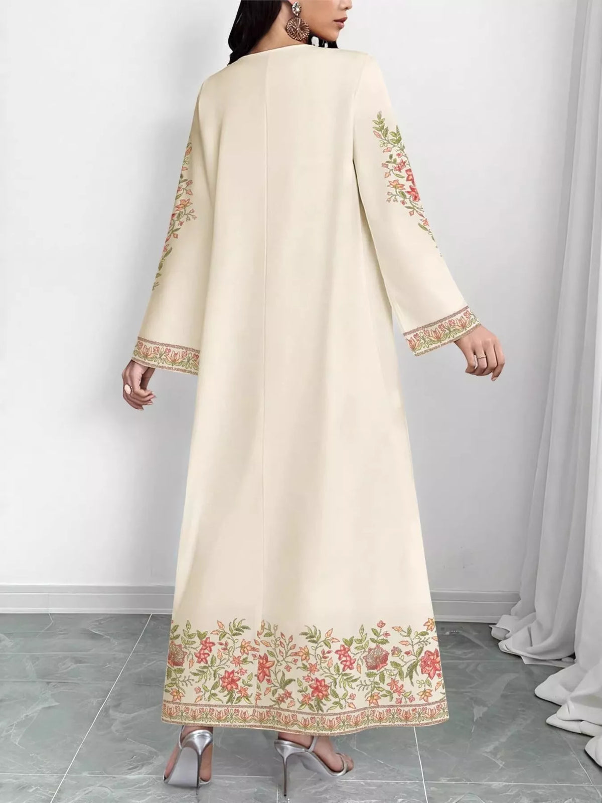 Floral Long Sleeve Maxi Dress - alternate view 4