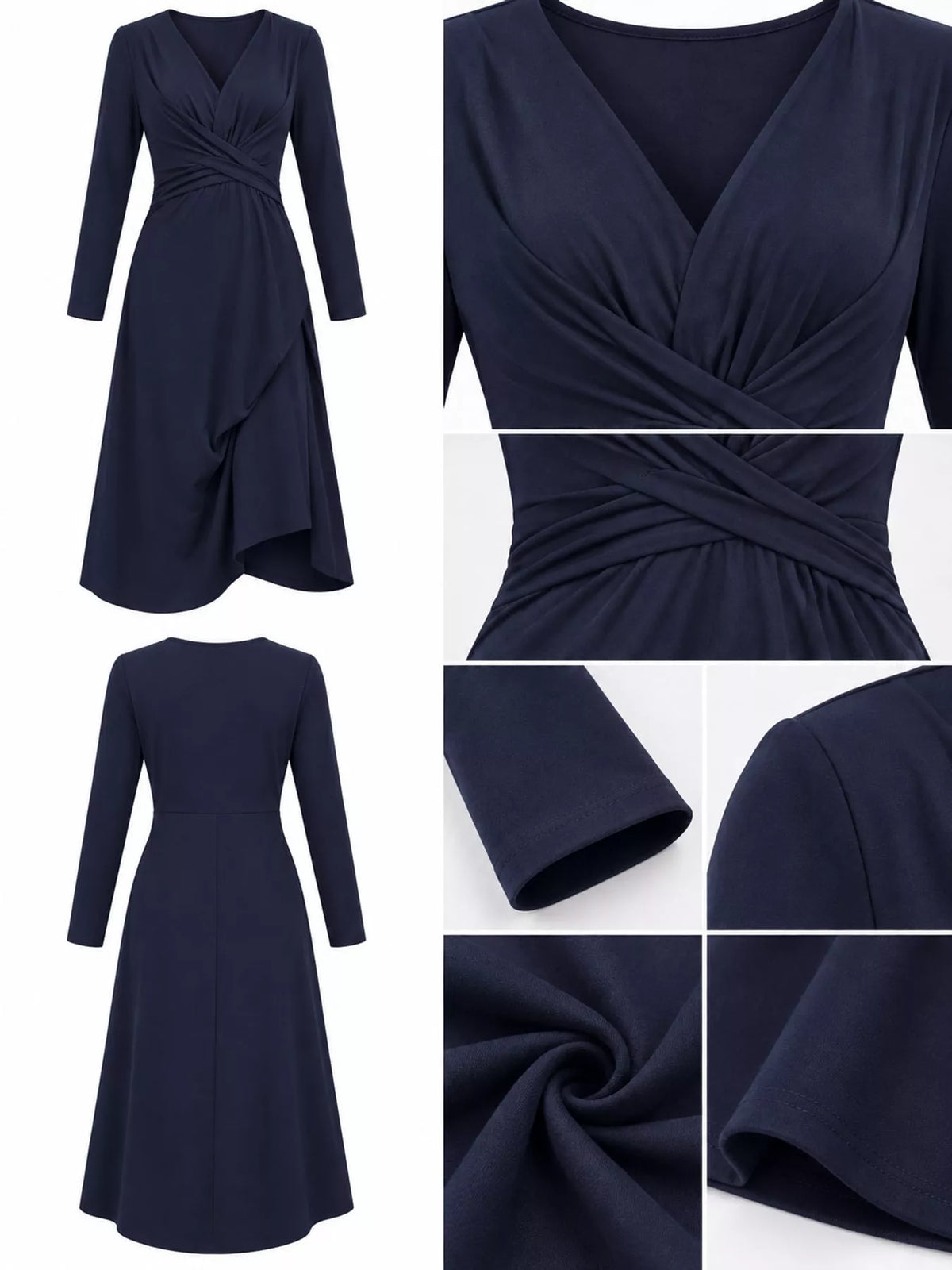 Full Size Ruched Front Midi Dress Plus Size - alternate view 15