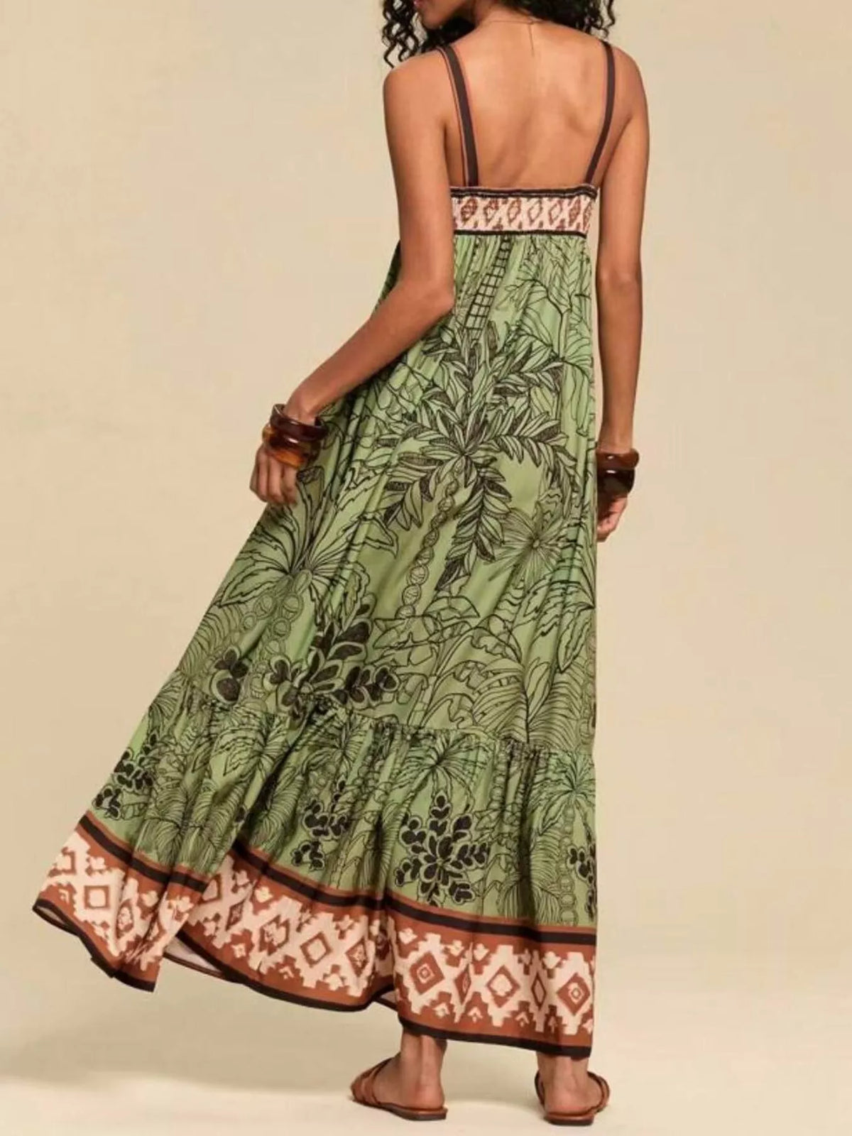 Printed Square Neck Maxi Dress - alternate view 8