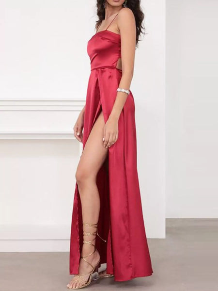 Spaghetti Strap High-Slit Maxi Dress - alternate view 12