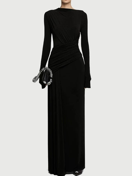 Ruched Long Sleeve Maxi Dress - alternate view 4