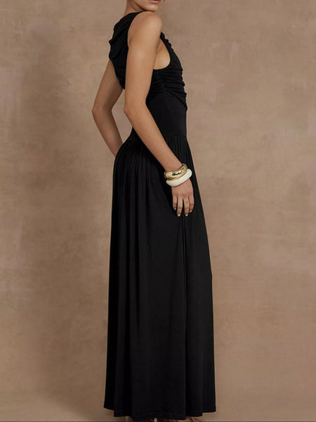 Full Size Ruched Sleeveless Maxi Dress Plus Size - alternate view 3