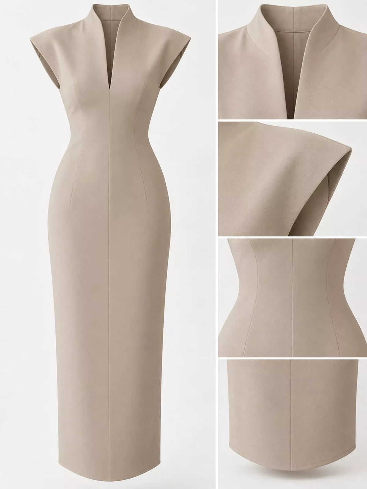 Slit Sleeveless Bodycon Midi Dress - alternate view 14