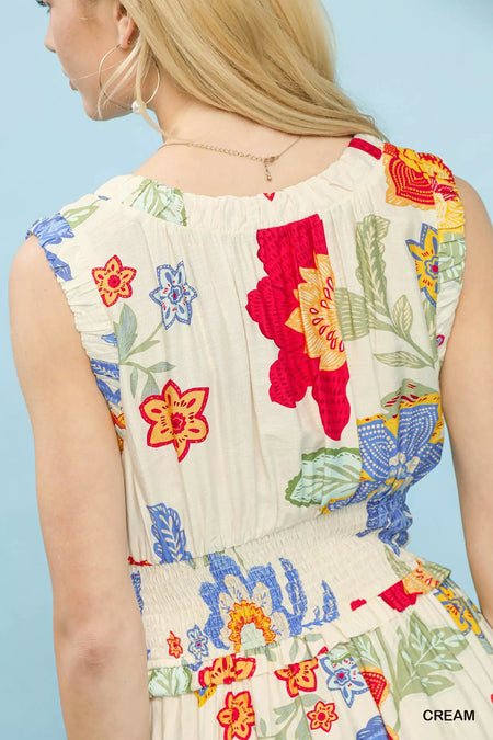Floral Smocked Midi Dress - alternate view 5
