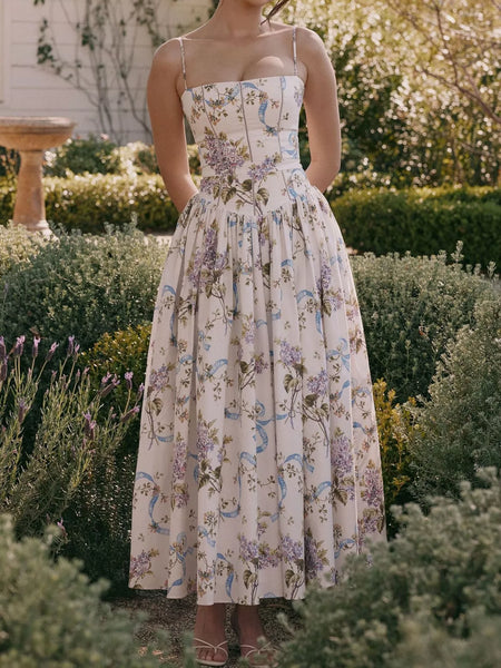 Floral Spaghetti Straps Midi Dress - alternate view 28