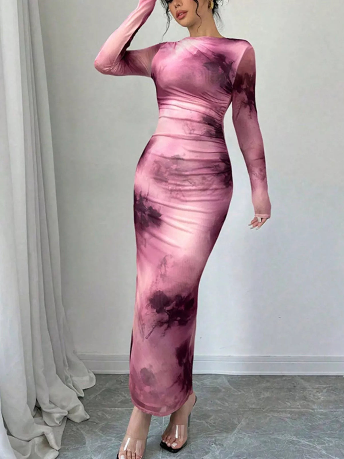 Tie-Dye Bodycon Maxi Dress - alternate view 2