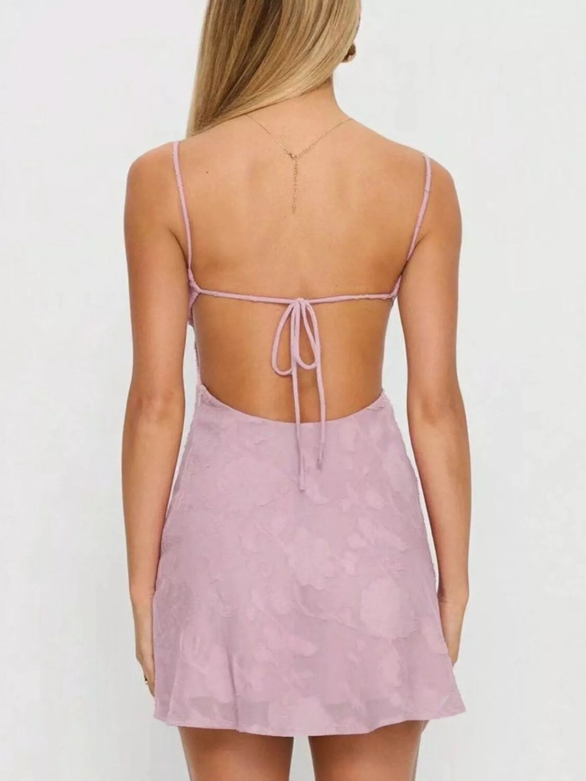 Backless Spaghetti Strap Mini Dress - alternate view 12