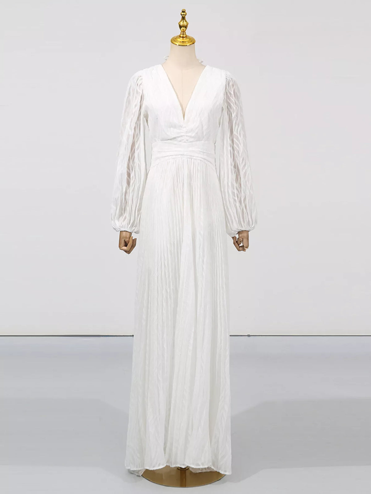 V-Neck Long Sleeve Maxi Dress - alternate view 4
