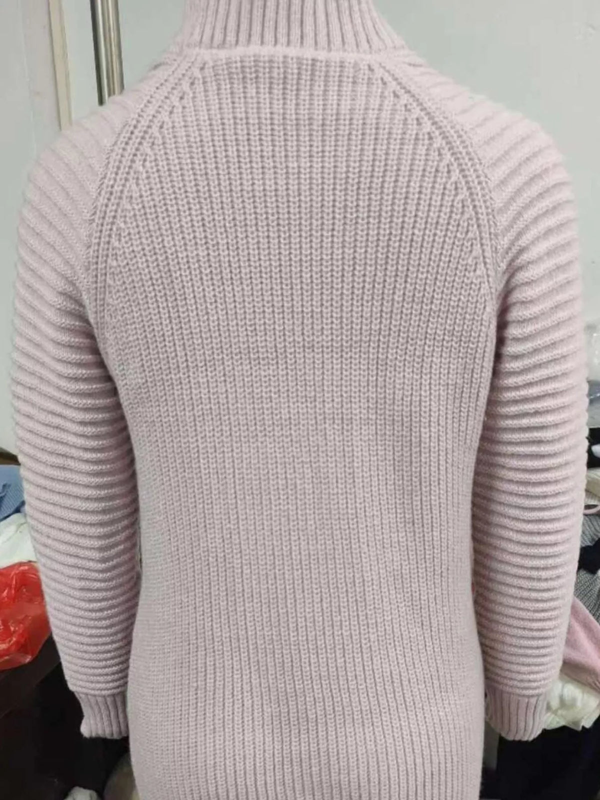 Full Size Turtleneck Raglan Sleeve Sweater Dress Plus Size - alternate view 4